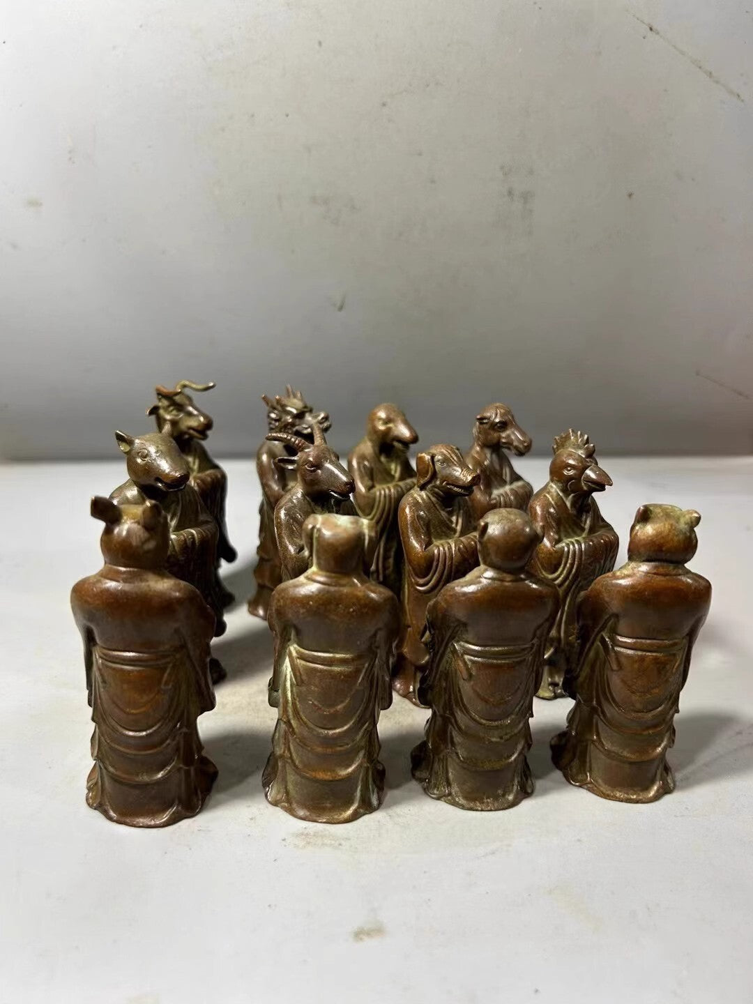 12 Pcs Chinese Zodiac Animal Statue Holy Beast Figurine Collections Feng Shui