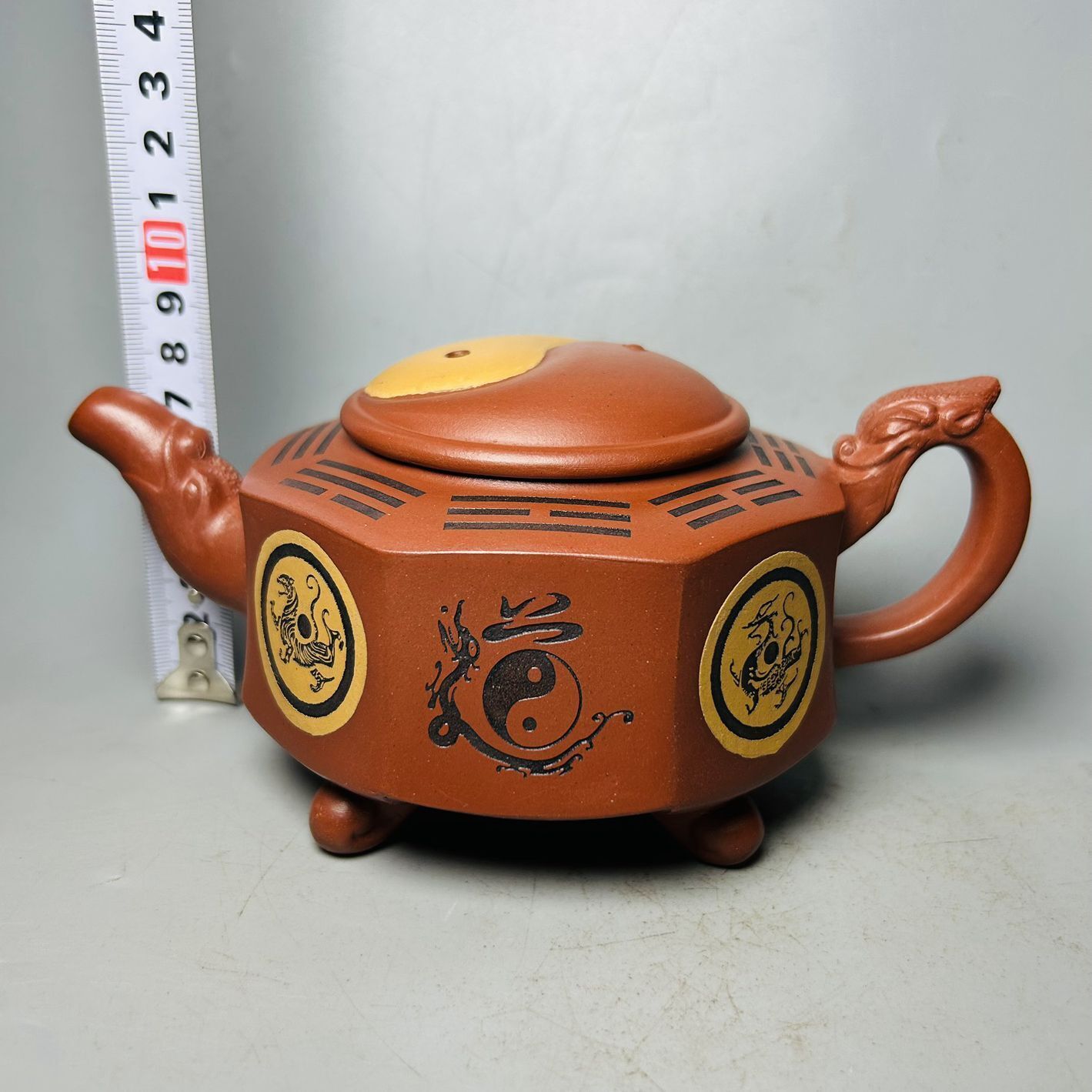 Vintage Chinese Yixing Purple Clay Teapot Zisha Ceremony Calligraphy Collectible