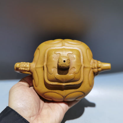 Vintage Chinese Yixing Purple Clay Teapot Zisha Ceremony Carving Collectible Art