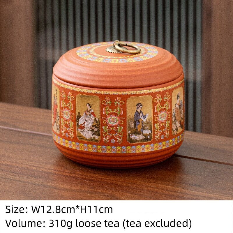 Sealed Tea Canister With Lid Small Yixing Zisha Purple Clay Jar For Loose Tea