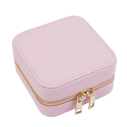 Customized Genuine Leather Earrings Ring Case Jewelry Storage Box 11.5*11.5*6 CM