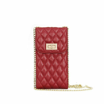 Leather Phone Bag Purse Shoulder Sheepskin Small Chain Strap Crossbody Wallet