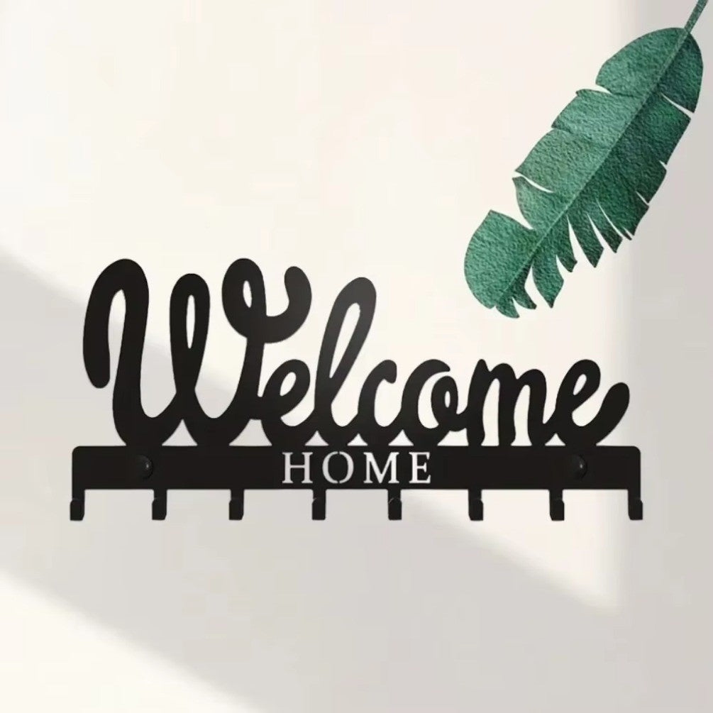 CIFbuy™ 8-Hook "WELCOME" Key Rack - Wall-Mounted Metal Hook Holder for Home