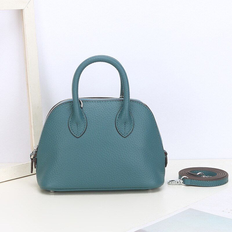 Shell Bag Messenger Purse Cow Leather Simple Shoulder Bag Handbag Small Pouch