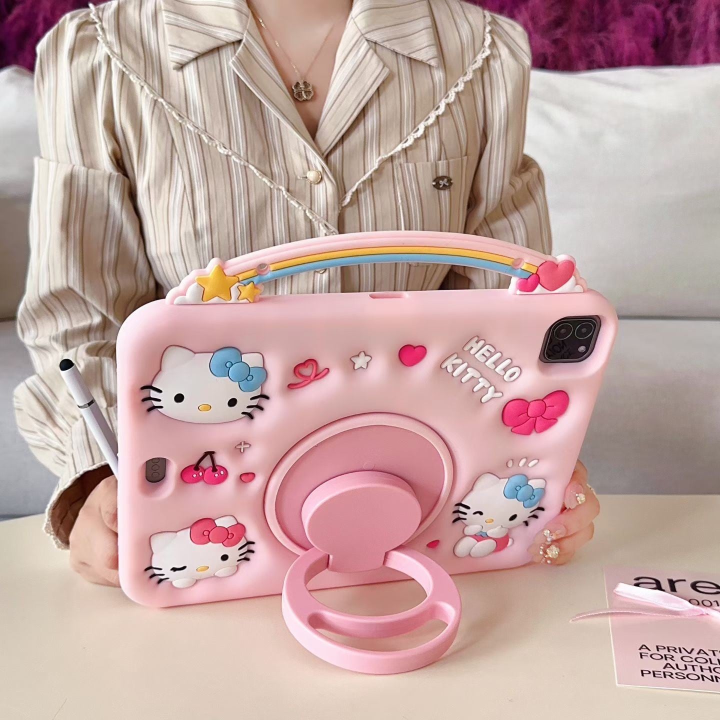 Kitty Kid Stand Case Cover For iPad 11th A16 10th 10.9"9 8 mini 7 6 5 Air Pro 11