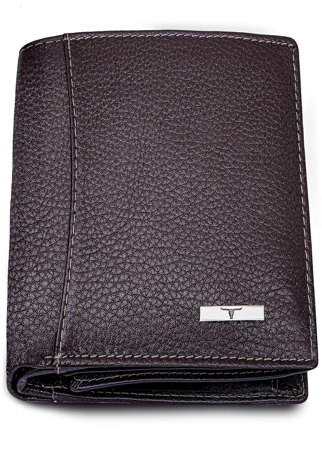 New Dark Brown Bi-Fold Leather Men's Wallet RFID Protection Gift Item