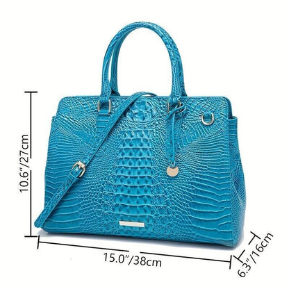 Crocodile Embossed Handbag Women's Fashion Leather Crossbody Bag Purse