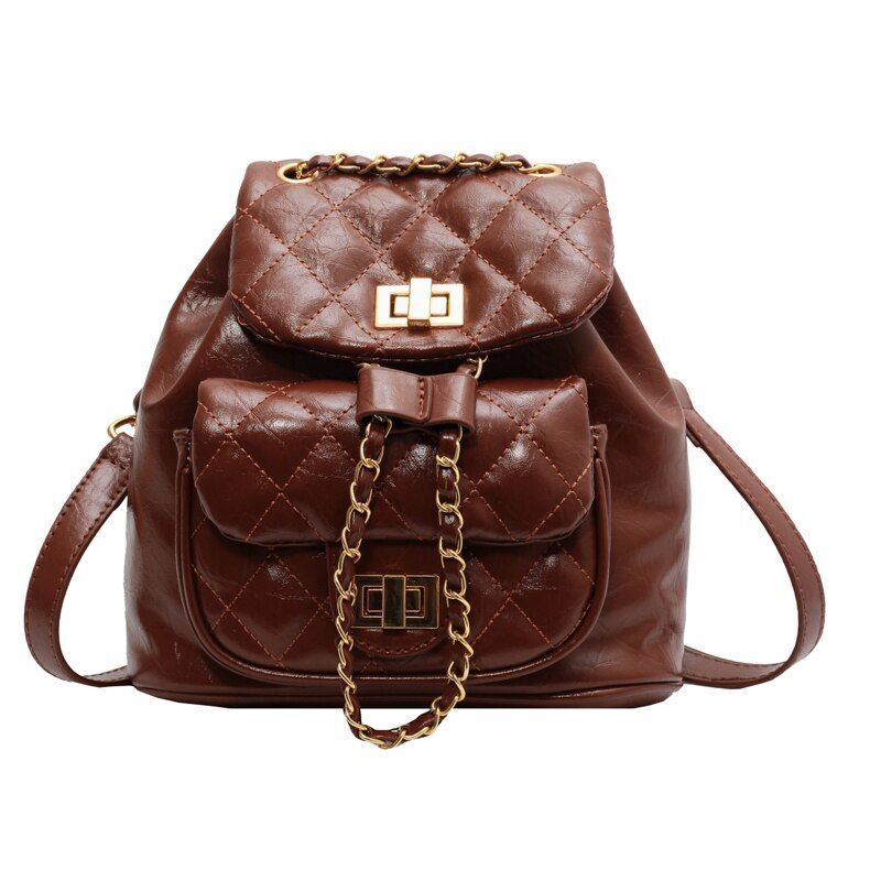 Backpack Shoulder Bag Chain Small Handbag Purse Polyester Traveling Softback 1PC