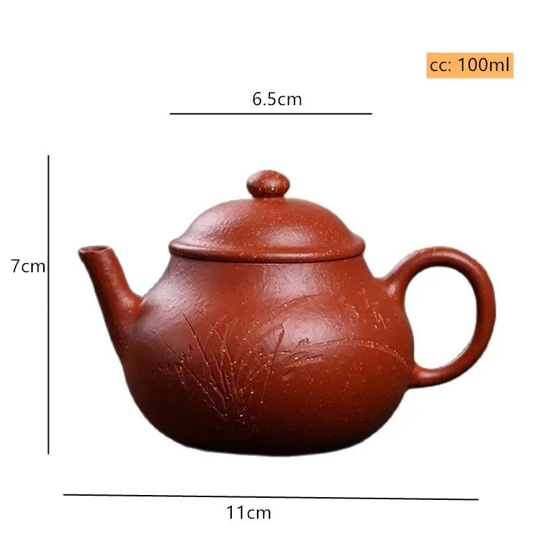 Hand-painted Orchid Tea Pot Yixing Purple Clay Teapot Household Kettle