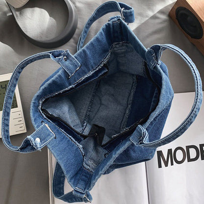 Women's Denim Crossbody Bags Casual Tote Bag Shoulder Handbag Jean Travel Purse