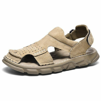 Upstream shoes leather breathable sandals summer Wading shoes soft-soled beach