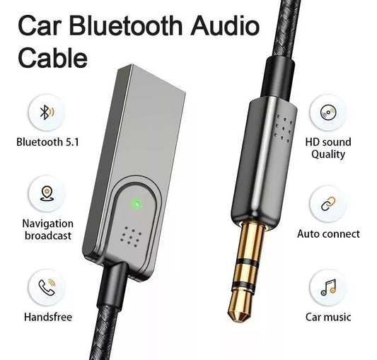 USA Aux to Bluetooth 5.1 Adapter 3.5mm Bluetooth Receiver Microphone for Car Lot