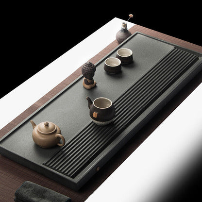 simple pattern China stone tea tray heavy black stone tea table for tea set new