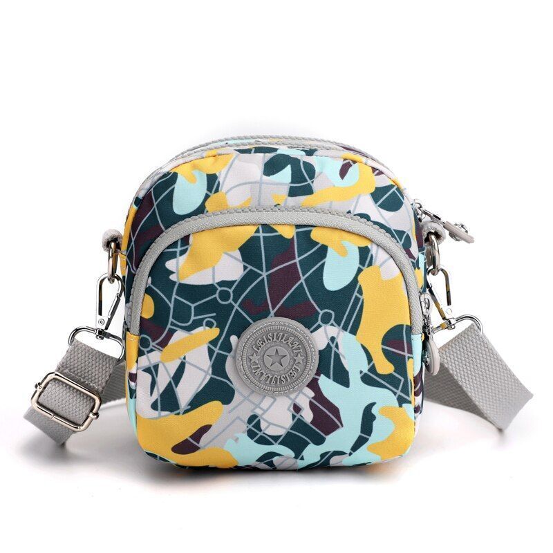 Nylon Shoulder Bag Waterproof Handbag Travelling Tote Crossbody Purse 14*1*17 CM