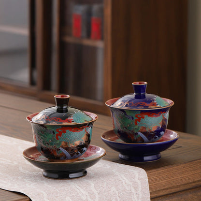 Chinese Enamel China-Chic Hand-painted Tea Ceremony Tea Cup Tea Set Tea Bowl
