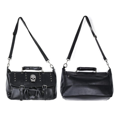 Punk Style Handbag Synthetic Leather Skull Tote Bag Large Shoulder Bag Crossbody