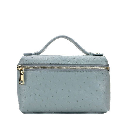 Handbag Ostrich Leather Portable Bag Small Square Clutch Bags Purse 19*12*6 CM