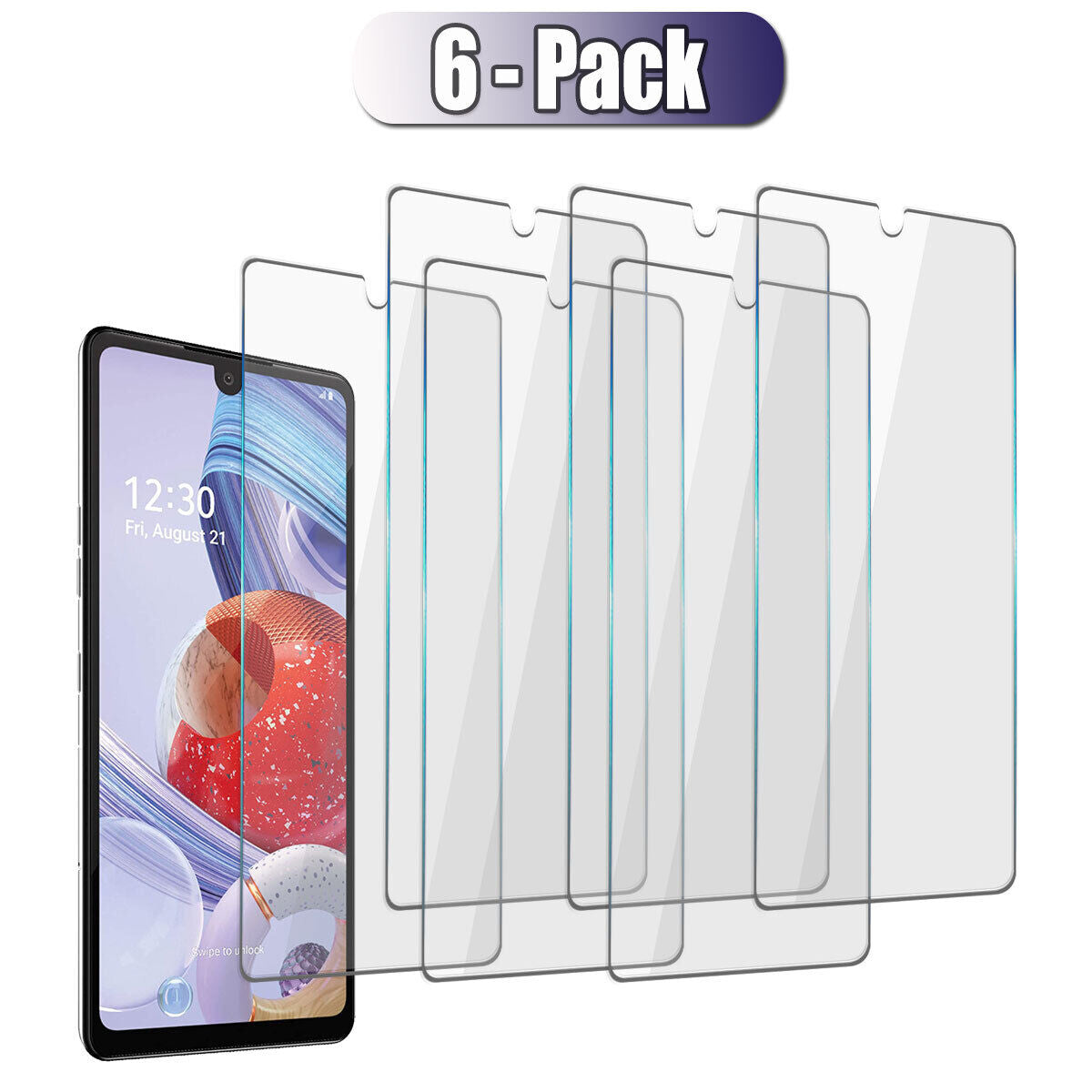 For LG Stylo 6 Glossy Thin Fit Transparent Tempered Glass Clear Screen Protector