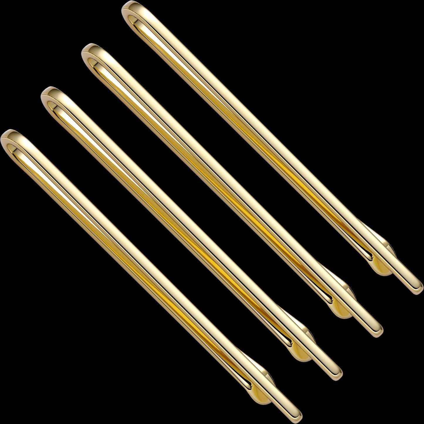 Men Tie Clip 4Pcs Set Stainless Steel Skinny Bar Gift Box Packed Wedding Jewelry
