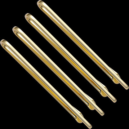 Men Tie Clip 4Pcs Set Stainless Steel Skinny Bar Gift Box Packed Wedding Jewelry