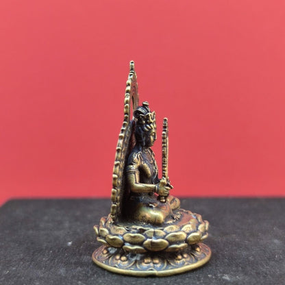 1.7 inch Solid Brass Akasagarbha Bodhisattva Mini Statue Religious Offerings