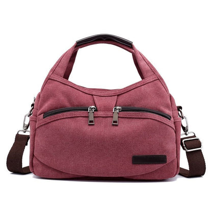Small Tote Bag Shoulder Canvas Handbag Crossbody Purse Retro Messenger Bag Pouch