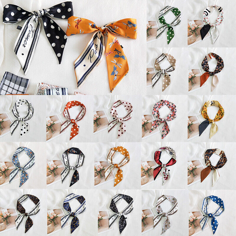 Ladies Neck Scarf Long Ribbon Wrap Tied Bag Handle Hair Wrist band Neckerchief*