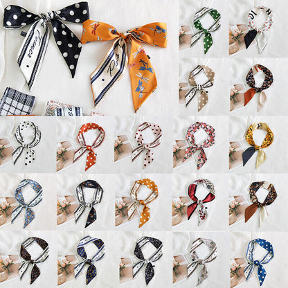 Ladies Neck Scarf Long Ribbon Wrap Tied Bag Handle Hair Wrist band Neckerchief*