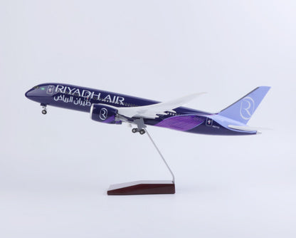 1:130 43CM RIYADH AIR BOEING 787 Airplane Landing Gear Resin Aircraft Model