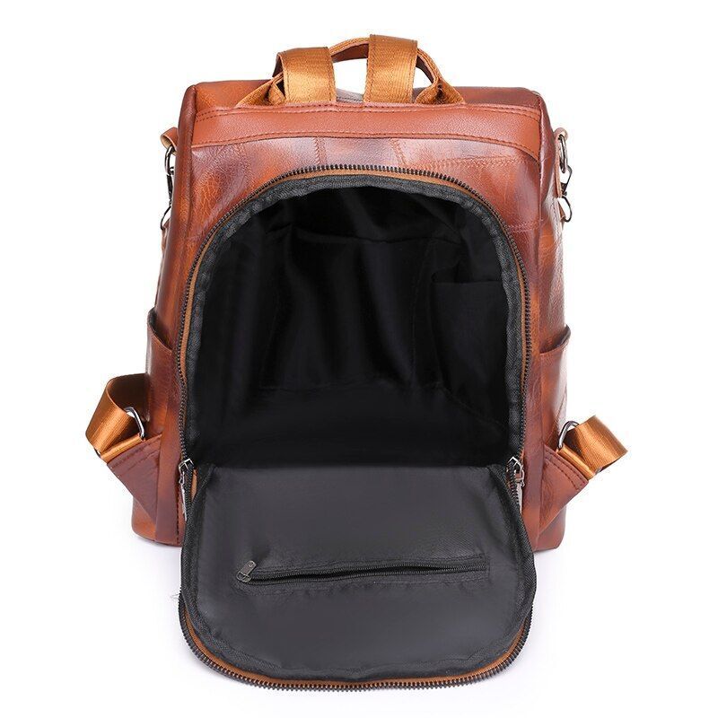 Backpack Fashion School Bags Leisure Genuine Leather Shoulder Bag Vintage Zipper