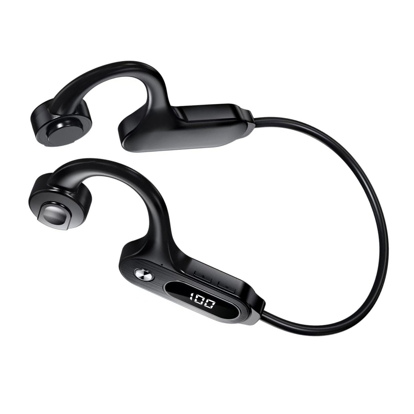 LED Digital Screen Bone Conduction Headphones Simple Operation 300mah Commute