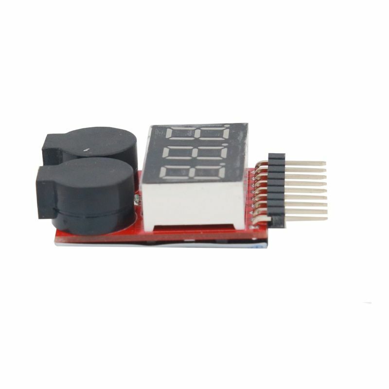 Battery Monitor Tester Digital Low Buzzer Alarm 1S-8S Lipo Li-on Fe RC Voltage
