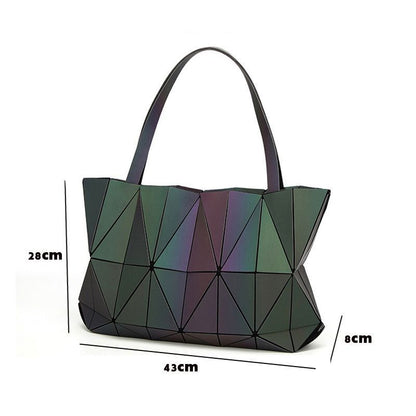 Color Changing Handbags Night Luminous Rhombus Geometric Bag Shoulder Purse 1 PC