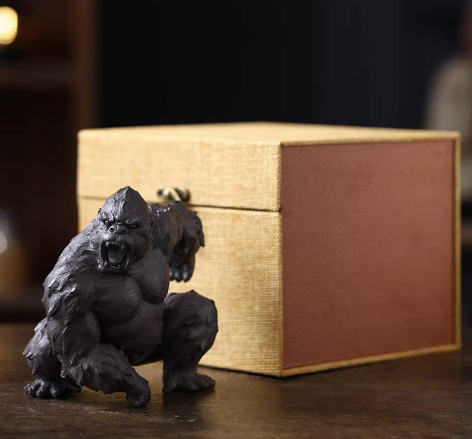 Chinese Yixing Accessories Zisha Tea Pet King Kong Decoration Black Clay Gorilla