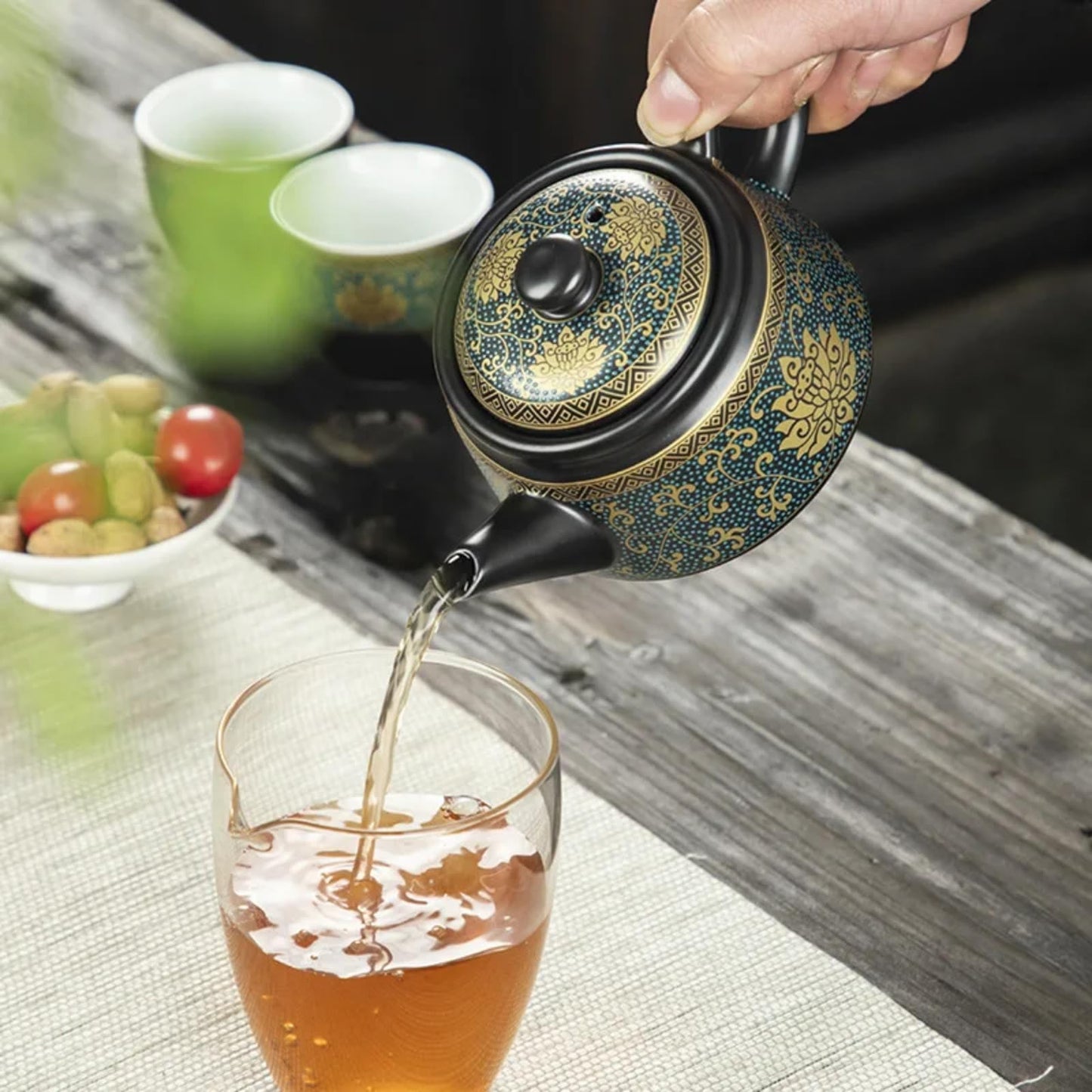 Ceramic Teapot Handmade Black Teapot 250ml 8.4oz Retro Kung Fu Tea Pot