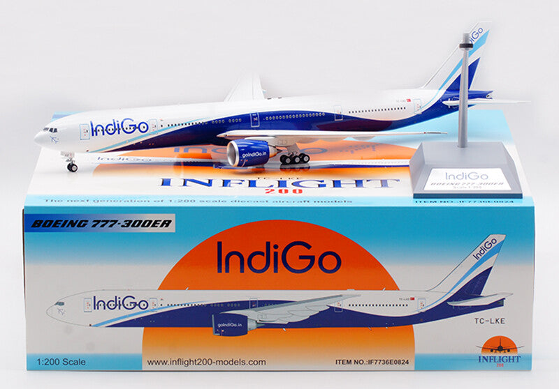1:200 37CM InFlight IndiGo BOEING 777-300ER Airplane Diecast Aircraft Model