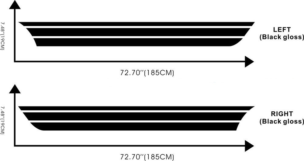 Car Decals Racing Rally stripes 72'' for MINI SD Vinyl Side Door Stickers ZC975
