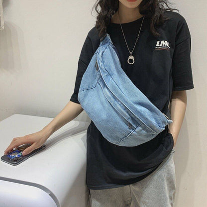 Crossbody Bag Shoulder Bag Denim Women Large Capacity Messenger Bag 44*7*18 CM
