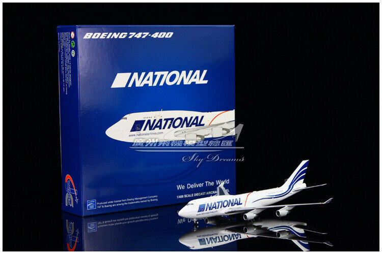 1:400 JC Wings NATIONAL BOEING 747-400 Passenger Airplane Diecast Aircraft Model