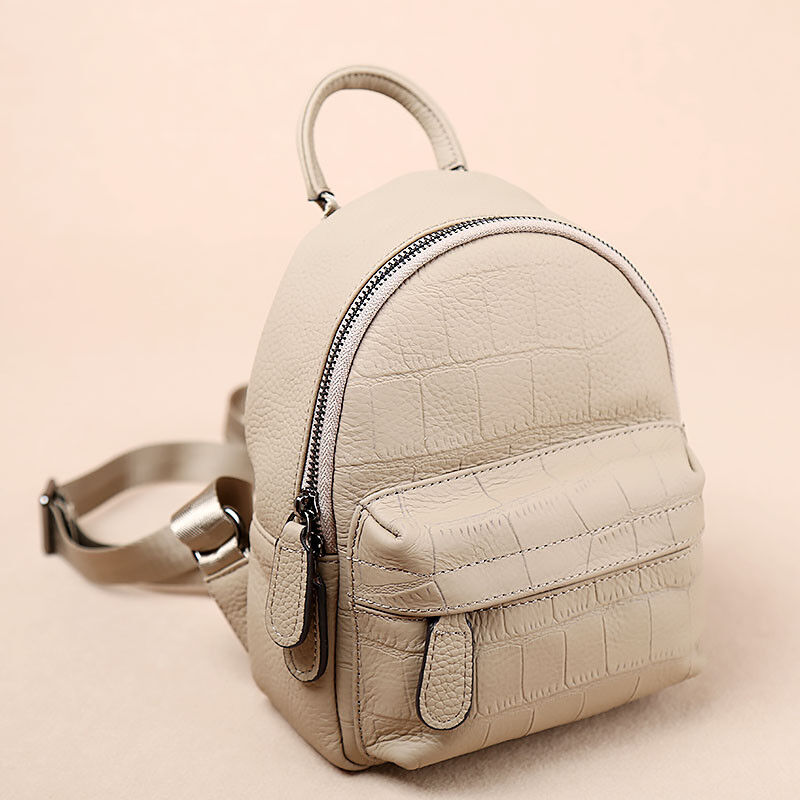 Croc Embossed Real Leather Backpack Rucksack Daypack Purse Cute bag Travel Purse