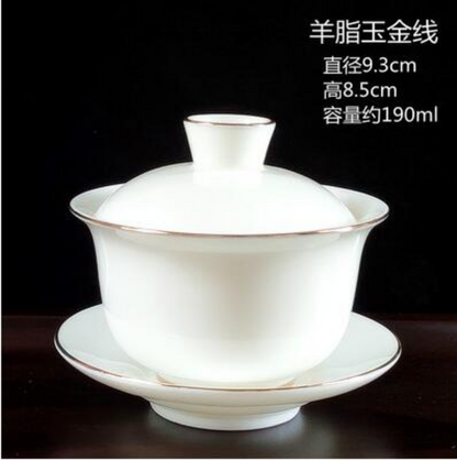 Gaiwan Jingdezhen Blue and White Porcelain Tea Bowl Celadon White Cup
