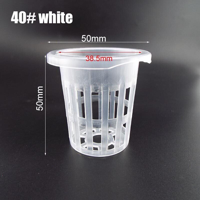 50Pcs Mesh Pot Net Cup Basket Hydroponic Nursery Aeroponic Plant Grow Clone Kit