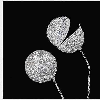 Full Handmade Artware 999 Sterling Silver Tea Stainer Filter Luxury Health Care