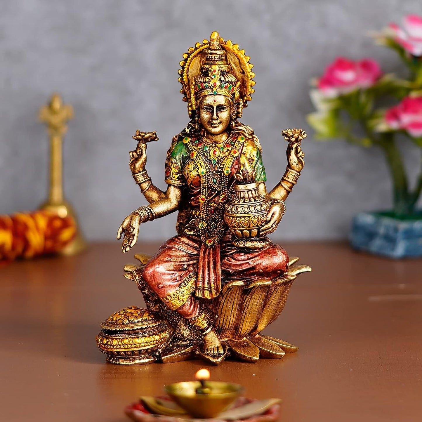 Hindu God Lord Godess Lakshmi Maa For Money & Wealth Statue Idol Figurine
