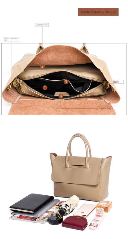 Light Genuine Leather Wings Bag Single Shoulder Cowhide Cover Slanting Handbag
