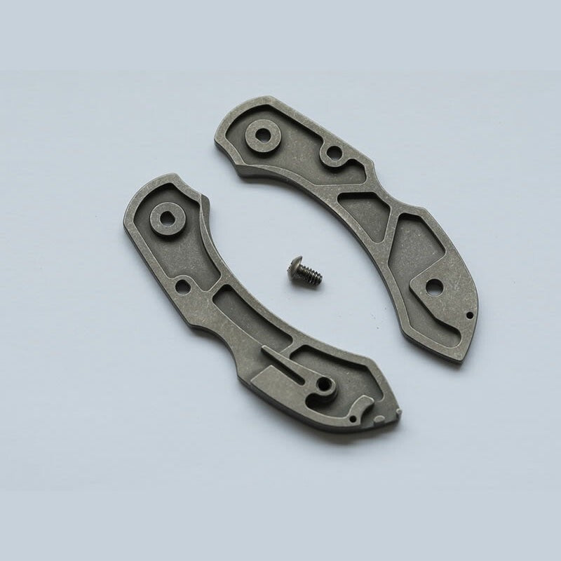 1Pair TC21 Titanium Alloy Integrated Spaceback scales for Spyderco C28