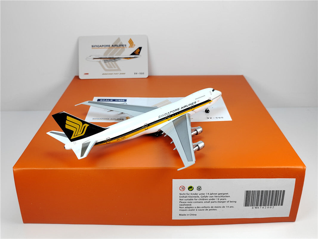 1:400 JC Wings SINGAPORE AIRLINES BOEING B747-200 Airplane Diecast Model