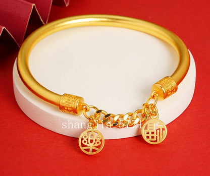 Safe and Happy 24K Gilding Yellow Gold Plated Bracele