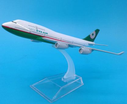 16cm EVA AIR BOEING 747-400 Passenger Airplane Aeroplane Diecast Aircraft Model