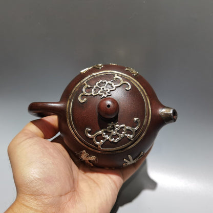 vintage china yixing purple clay teapot zisha ceremony cute teaware collectible